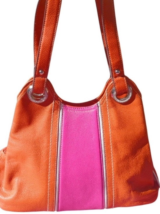 Tignanello Handbags - TIGNANELLO Y2K Leather Shoulder Bag, pink and orange
